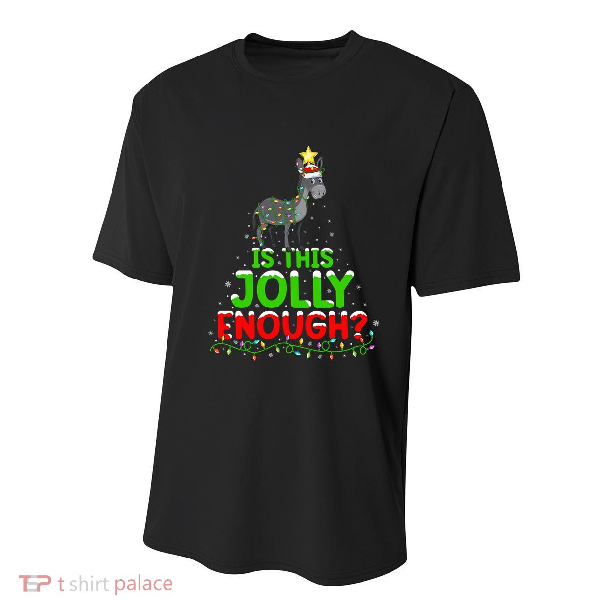 Xmas Lighting Is This Jolly Enough Mule Christmas Tree Gift Youth Performance Sprint T-Shirt