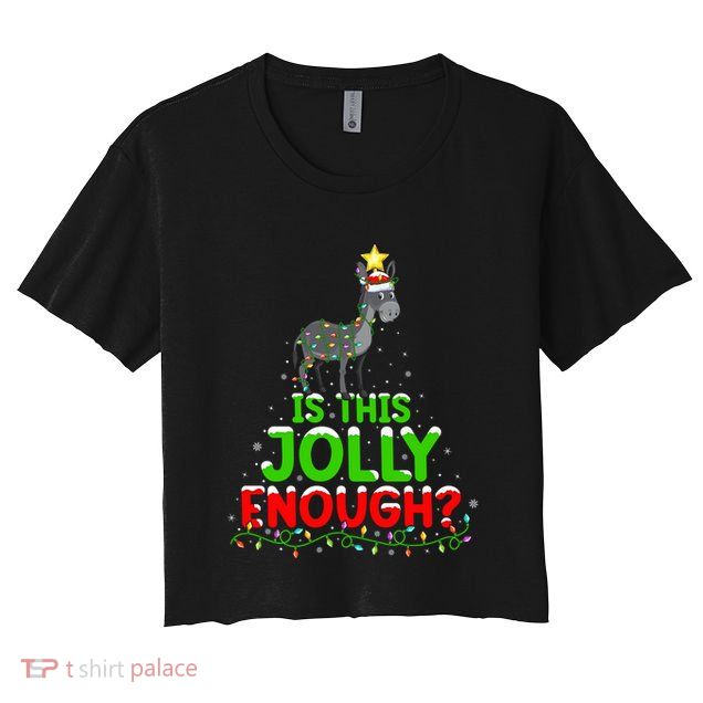 Xmas Lighting Is This Jolly Enough Mule Christmas Tree Gift Crop Top