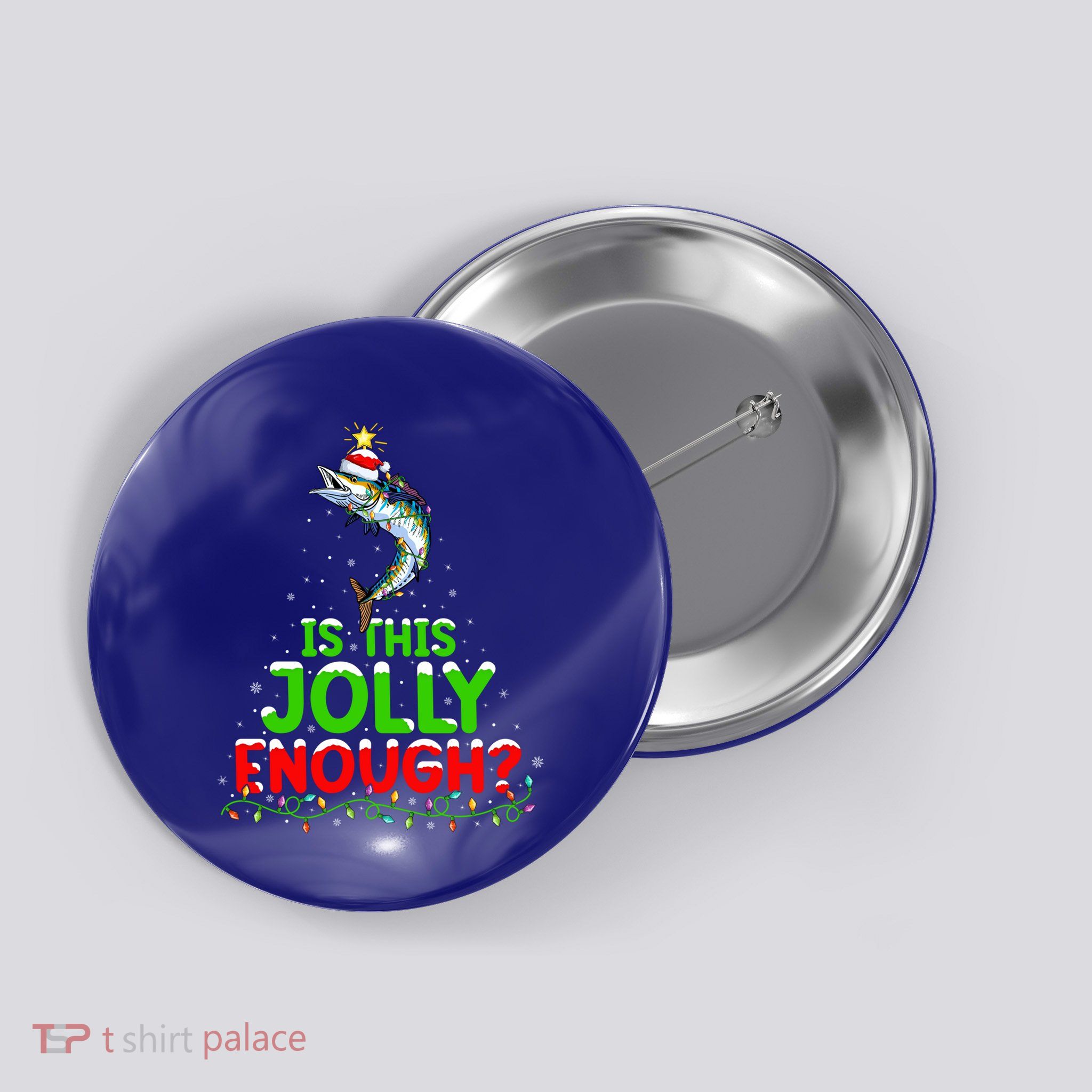 Xmas Lighting Is This Jolly Enough Wahoo Fish Christmas Tree Gift Button