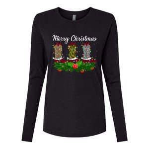 Xmas Lights Leopard Buffalo Plaid Cow Boots Christmas Meaningful Gift Womens Cotton Relaxed Long Sleeve T-Shirt