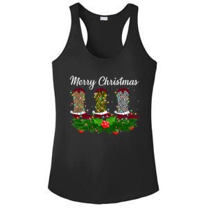 Xmas Lights Leopard Buffalo Plaid Cow Boots Christmas Meaningful Gift Ladies PosiCharge Competitor Racerback Tank