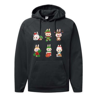 Xmas Labubu Lover Labubu The Monsters Christmas Santa Performance Fleece Hoodie