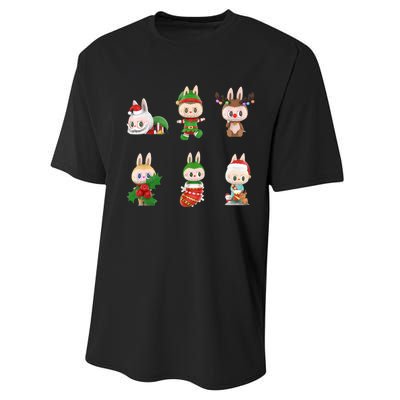 Xmas Labubu Lover Labubu The Monsters Christmas Santa Performance Sprint T-Shirt