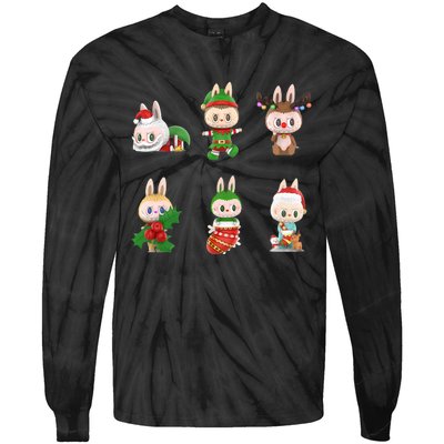 Xmas Labubu Lover Labubu The Monsters Christmas Santa Tie-Dye Long Sleeve Shirt