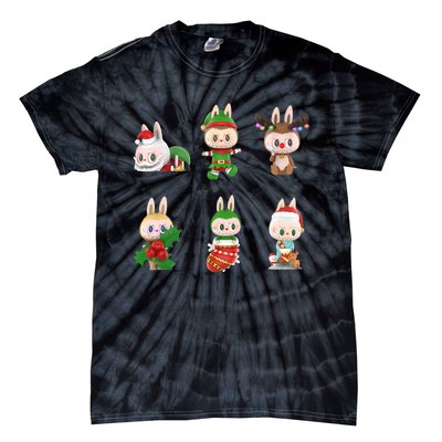 Xmas Labubu Lover Labubu The Monsters Christmas Santa Tie-Dye T-Shirt