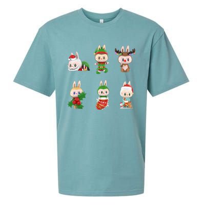 Xmas Labubu Lover Labubu The Monsters Christmas Santa Sueded Cloud Jersey T-Shirt