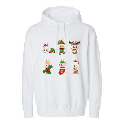 Xmas Labubu Lover Labubu The Monsters Christmas Santa Garment-Dyed Fleece Hoodie