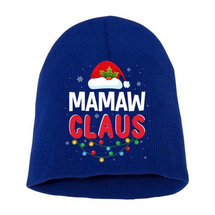 Xmas Light Mamaw Santa Claus Christmas Matching Costume Cool Gift Short Acrylic Beanie