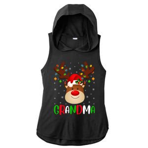 Xmas Lighting Matching Family Grandma Reindeer Christmas Gift Ladies PosiCharge Tri-Blend Wicking Draft Hoodie Tank