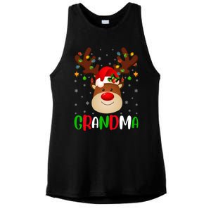 Xmas Lighting Matching Family Grandma Reindeer Christmas Gift Ladies PosiCharge Tri-Blend Wicking Tank