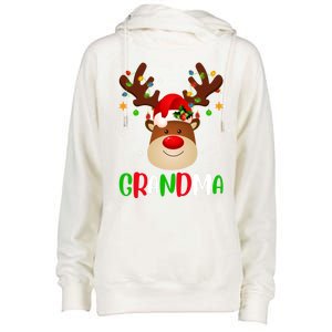 Xmas Lighting Matching Family Grandma Reindeer Christmas Gift Womens Funnel Neck Pullover Hood