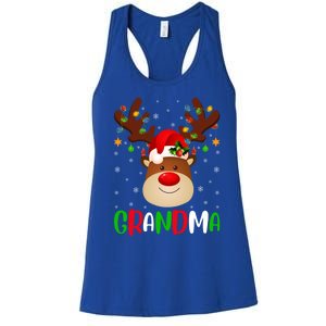 Xmas Lighting Matching Family Grandma Reindeer Christmas Gift Women's Racerback Tank