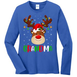 Xmas Lighting Matching Family Grandma Reindeer Christmas Gift Ladies Long Sleeve Shirt