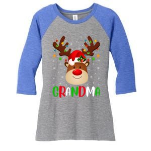 Xmas Lighting Matching Family Grandma Reindeer Christmas Gift Women's Tri-Blend 3/4-Sleeve Raglan Shirt