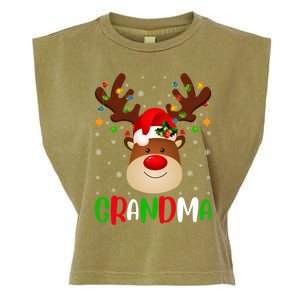 Xmas Lighting Matching Family Grandma Reindeer Christmas Gift Garment-Dyed Women's Muscle Tee