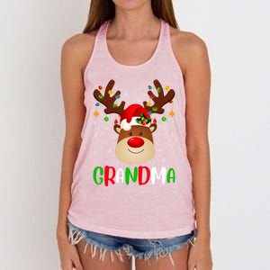 Xmas Lighting Matching Family Grandma Reindeer Christmas Gift Women's Knotted Racerback Tank