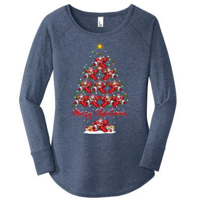 Xmas Lighting Matching Santa Airplane Christmas Tree Gift Women's Perfect Tri Tunic Long Sleeve Shirt