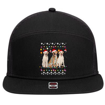 Xmas Lighting Matching Ugly Labrador Retriever Dog Christmas Gift 7 Panel Mesh Trucker Snapback Hat