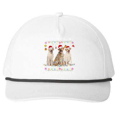 Xmas Lighting Matching Ugly Labrador Retriever Dog Christmas Gift Snapback Five-Panel Rope Hat