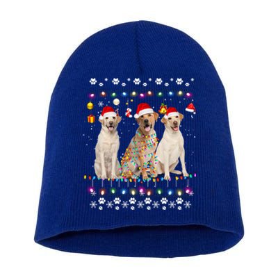 Xmas Lighting Matching Ugly Labrador Retriever Dog Christmas Gift Short Acrylic Beanie