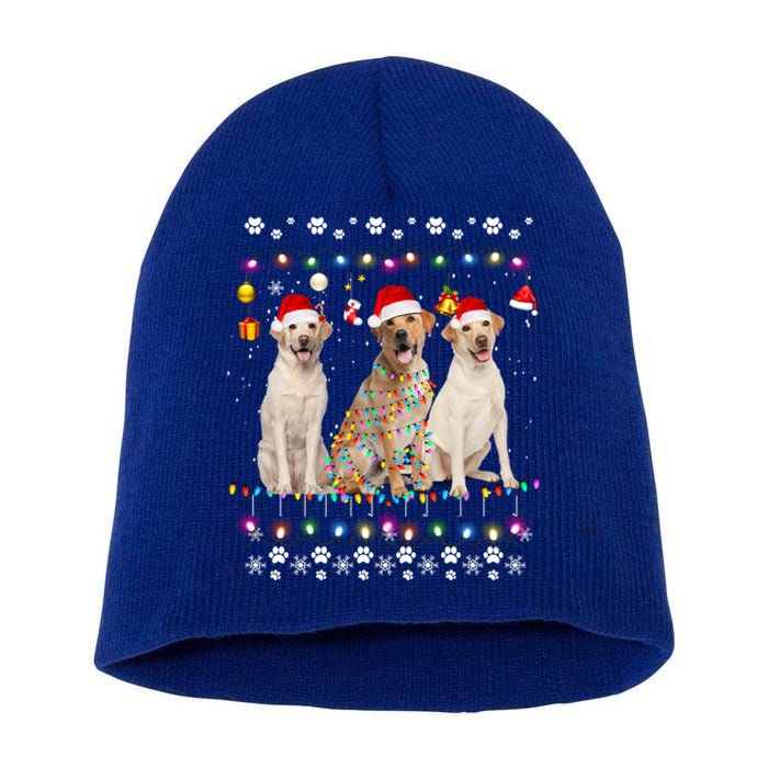 Xmas Lighting Matching Ugly Labrador Retriever Dog Christmas Gift Short Acrylic Beanie