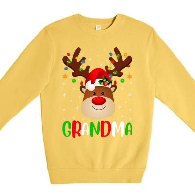 Xmas Lighting Matching Family Grandma Reindeer Christmas Gift Premium Crewneck Sweatshirt