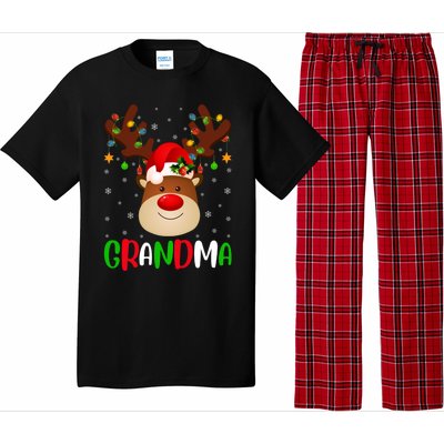 Xmas Lighting Matching Family Grandma Reindeer Christmas Gift Pajama Set