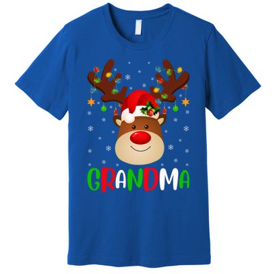 Xmas Lighting Matching Family Grandma Reindeer Christmas Gift Premium T-Shirt