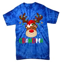 Xmas Lighting Matching Family Grandma Reindeer Christmas Gift Tie-Dye T-Shirt