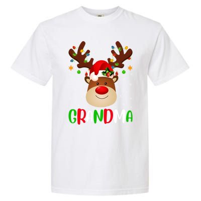 Xmas Lighting Matching Family Grandma Reindeer Christmas Gift Garment-Dyed Heavyweight T-Shirt