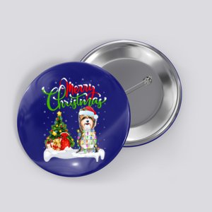 Xmas Lighting Matching Santa Yorkshire Terrier Dog Christmas Gift Button