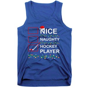 Xmas Lighting Nice Naughty Hockey Player Christmas Gift Tank Top