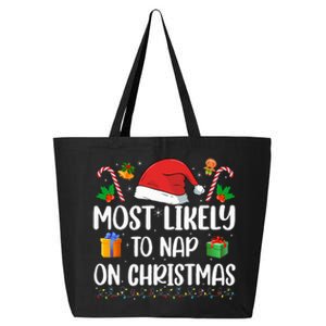 Xmas Likely Nap On Christmas Funny Family Christmas Pajamas 25L Jumbo Tote