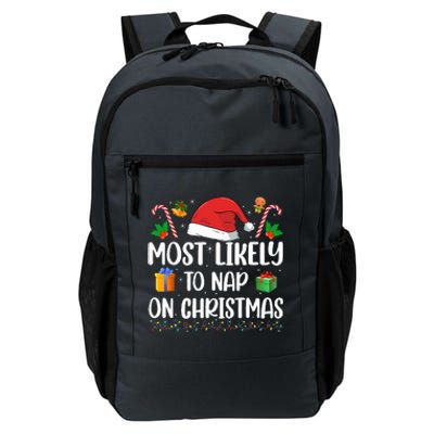 Xmas Likely Nap On Christmas Funny Family Christmas Pajamas Daily Commute Backpack