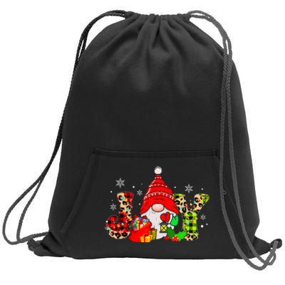 Xmas Leopard Plaid Family Joy Gnome Funny Matching Gift Sweatshirt Cinch Pack Bag