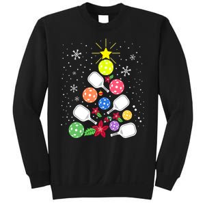 Xmas Lights Pickleball Christmas Tree Santa Pickleball Gift Sweatshirt