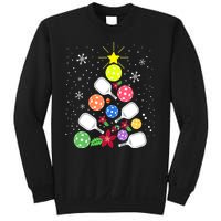 Xmas Lights Pickleball Christmas Tree Santa Pickleball Gift Sweatshirt