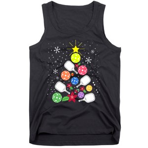 Xmas Lights Pickleball Christmas Tree Santa Pickleball Gift Tank Top