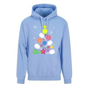 Xmas Lights Pickleball Christmas Tree Santa Pickleball Gift Unisex Surf Hoodie