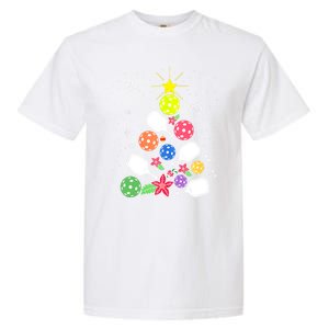 Xmas Lights Pickleball Christmas Tree Santa Pickleball Gift Garment-Dyed Heavyweight T-Shirt