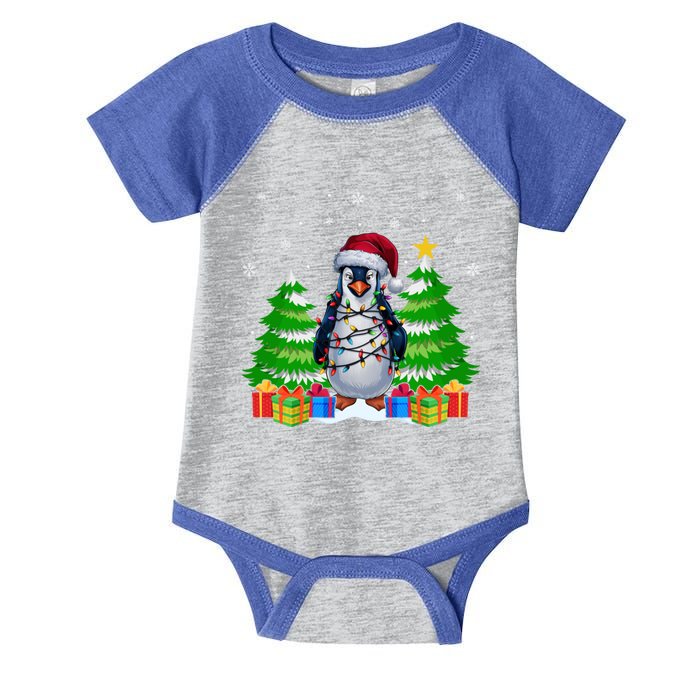 Xmas Lighting Penguin Lovers Ugly Christmas Cute Gift Infant Baby Jersey Bodysuit