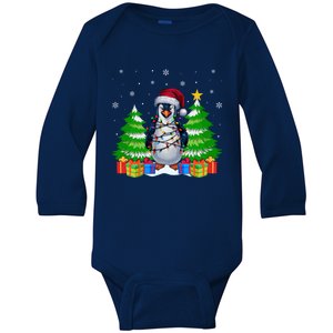 Xmas Lighting Penguin Lovers Ugly Christmas Cute Gift Baby Long Sleeve Bodysuit