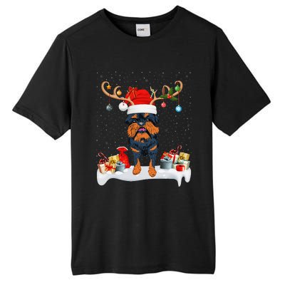 Xmas Lights Reindeer Santa Brussels Griffon Dog Christmas Tall Fusion ChromaSoft Performance T-Shirt