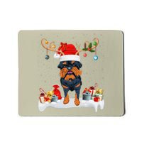 Xmas Lights Reindeer Santa Brussels Griffon Dog Christmas Mousepad