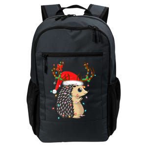 Xmas Lighting Reindeer Santa Hat Hedgehog Christmas Funny Gift Daily Commute Backpack