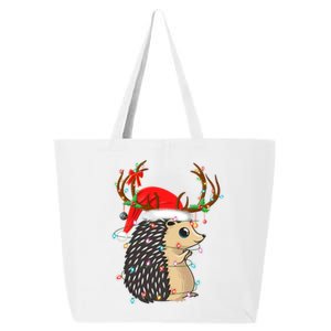 Xmas Lighting Reindeer Santa Hat Hedgehog Christmas Funny Gift 25L Jumbo Tote