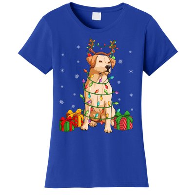 Xmas Lighting Reindeer Hat Labrador Retriever Christmas Cool Gift Women's T-Shirt