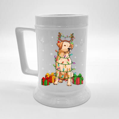 Xmas Lighting Reindeer Hat Labrador Retriever Christmas Cool Gift Beer Stein