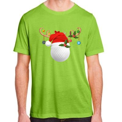 Xmas Lighting Reindeer Santa Hat Golf Christmas Gift Adult ChromaSoft Performance T-Shirt