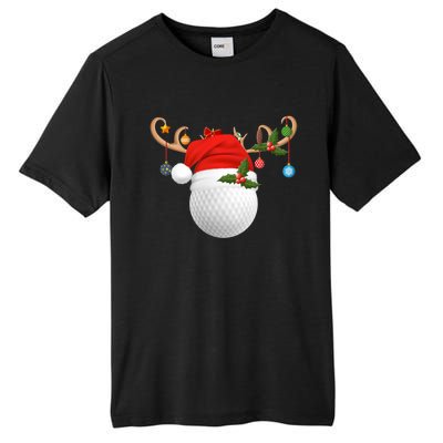 Xmas Lighting Reindeer Santa Hat Golf Christmas Gift Tall Fusion ChromaSoft Performance T-Shirt